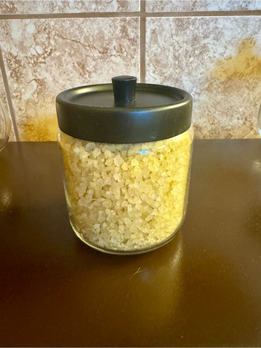Set Of 3 Oil Rubbed Bronze glass jars (bath salts not included) - Picture 4 of 4